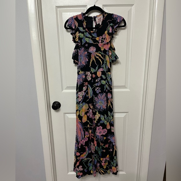 Banjanan Hannah Dress Large Eden Garden Black Print Viscose Maxi $400 - Picture 7 of 12